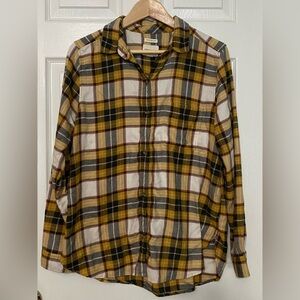 Women's Large American Eagle Outfitters Yellow Plaid Shirt